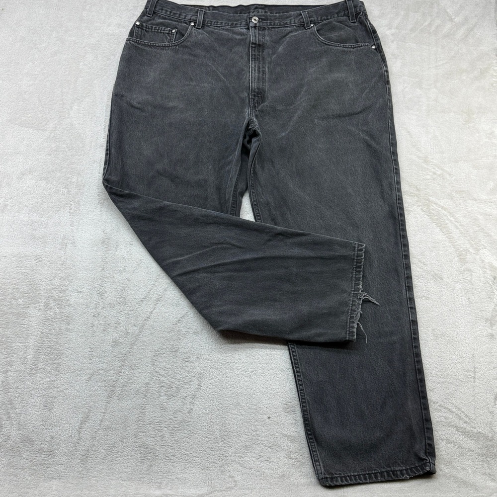 VTG Levi's 545 Loose Fit Jeans Mens 42x30 Black Faded Denim Brown Tab Relaxed